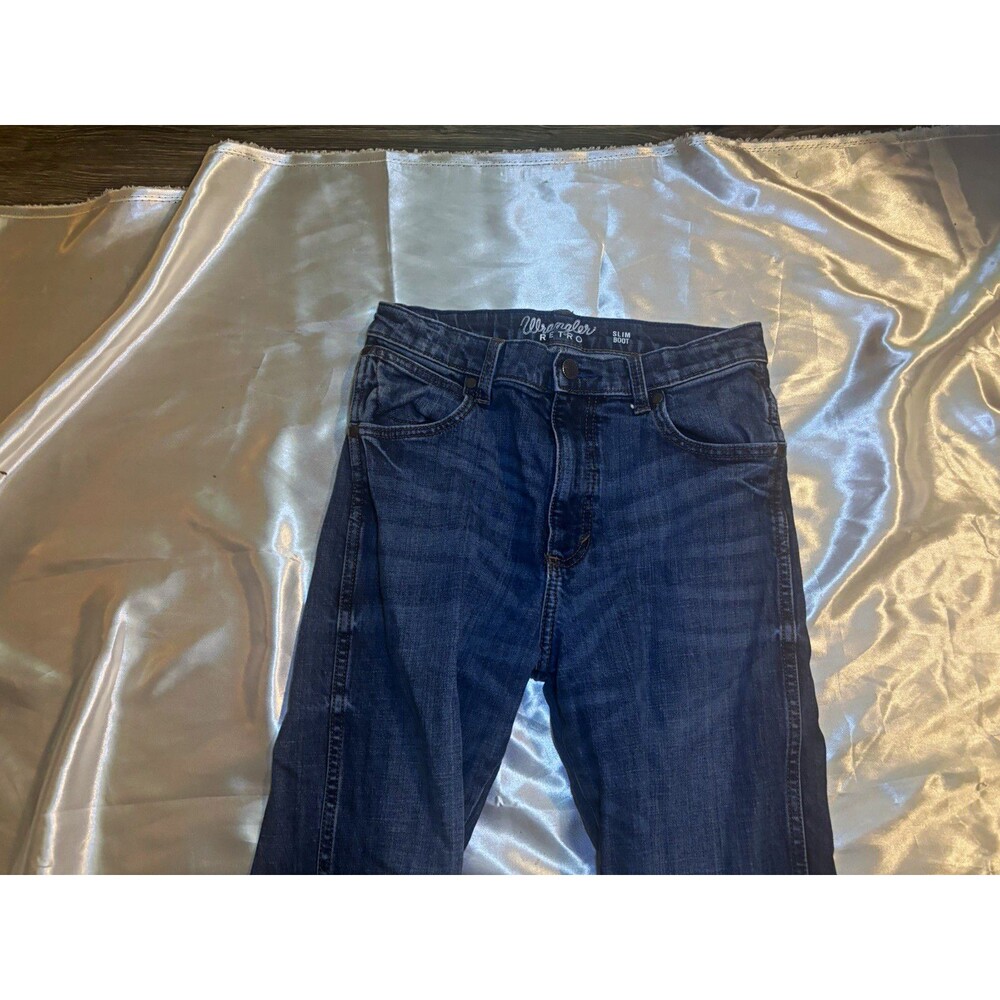 Wrangler Retro Boy's Slim Boot Jeans Size 18 Slim Blue Denim Adjustable Waist